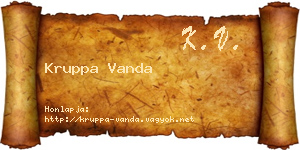 Kruppa Vanda névjegykártya